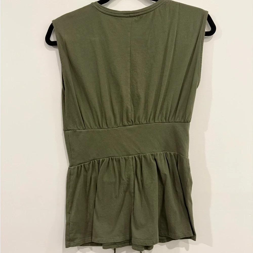 Express Olive Green Sleeveless Top with Lace-up Corset Babydoll, Woman’s small - Picture 3 of 4
